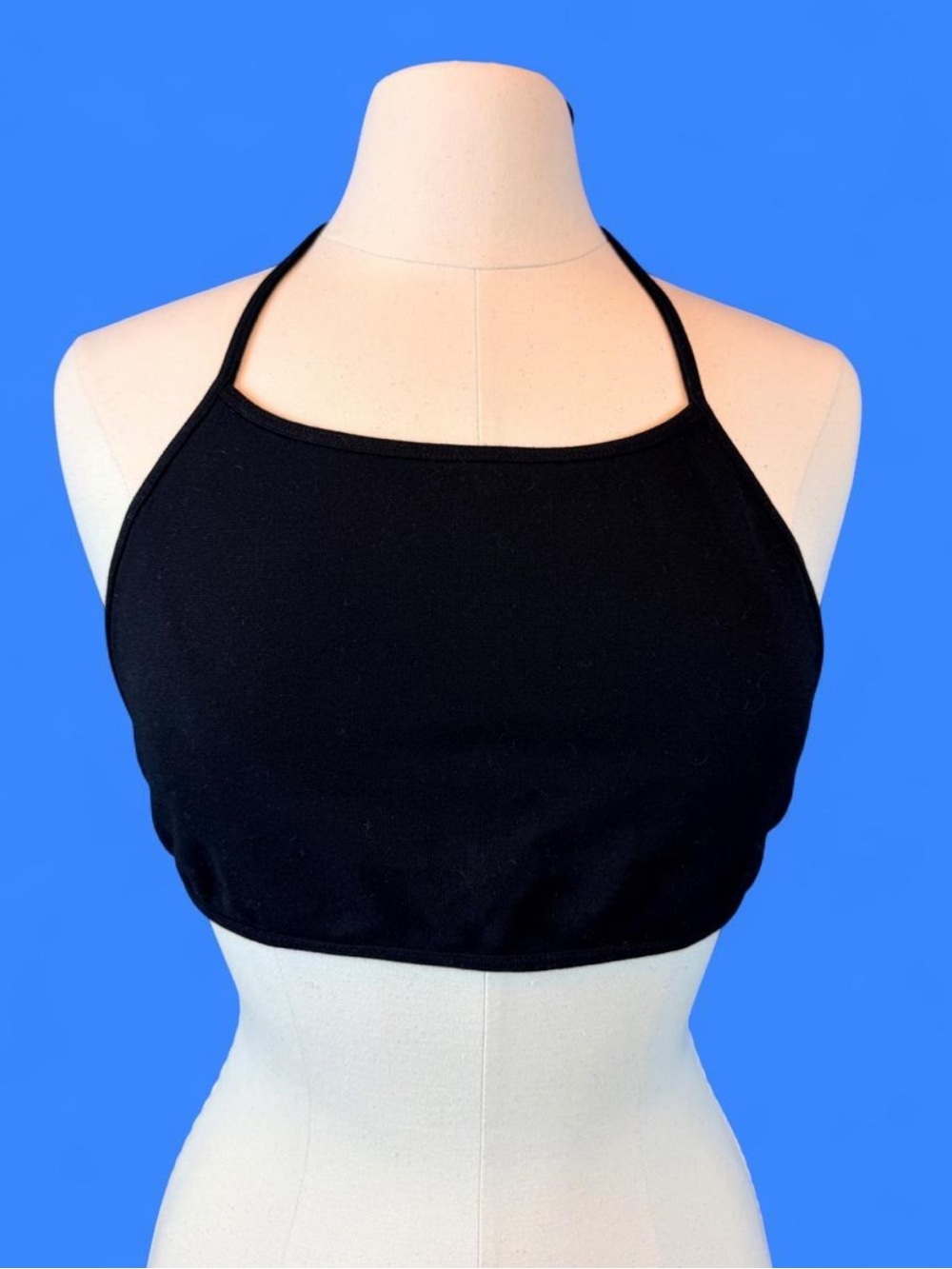 American Apparel Black Halter Camisole Crop Top